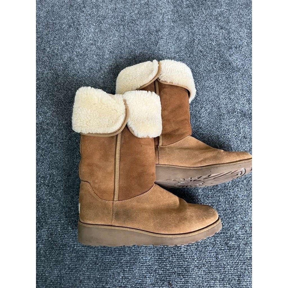 UGG‎ Kara Classic Tall Slim Chestnut Water Resistant Wedge Boot Women Size  9